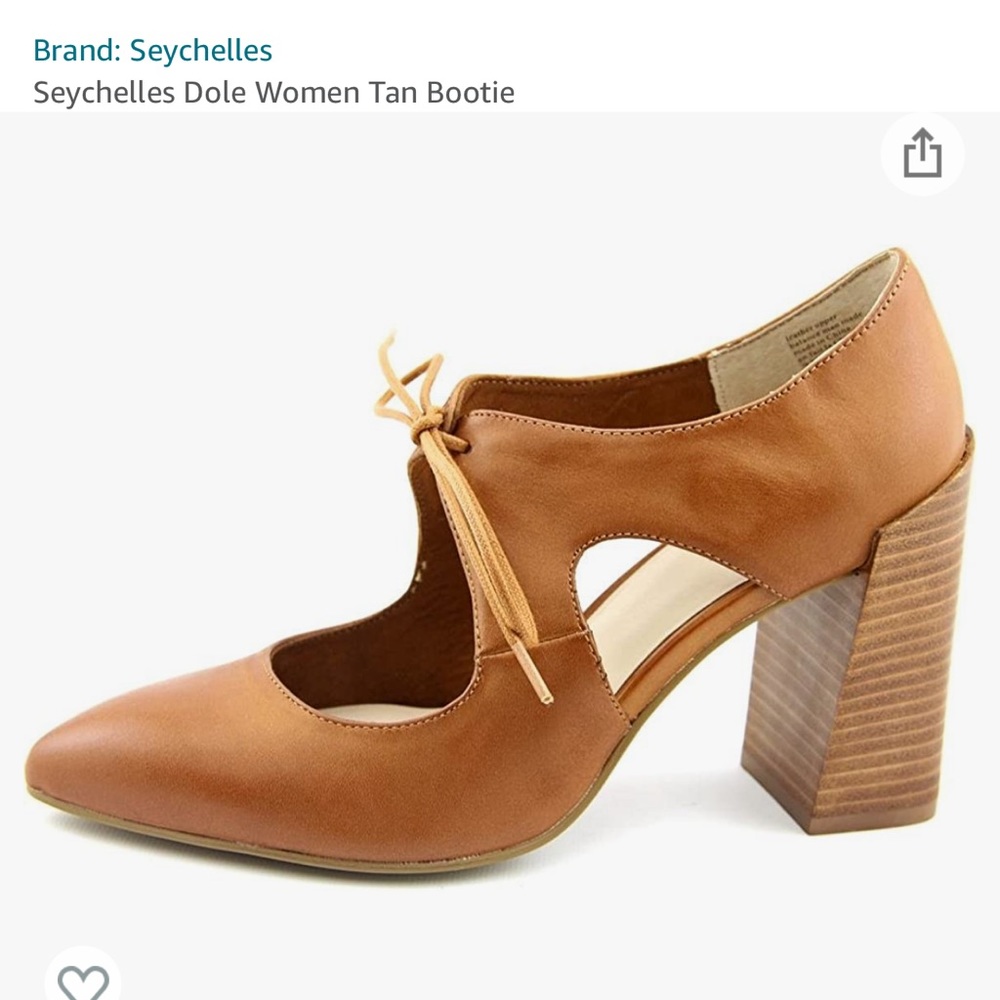 Seychelles Dole Pump in Tan Leather. Size 9. 4” stacked block heel. Fall fave!!